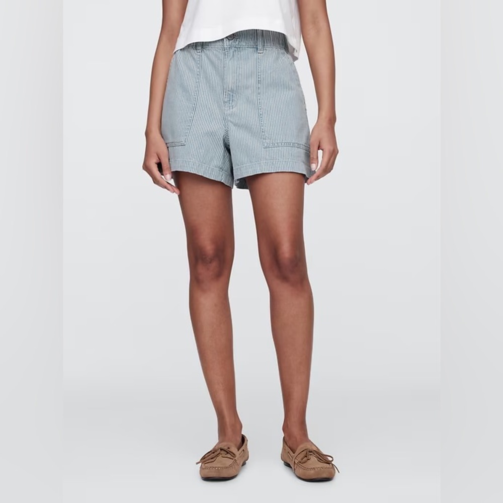 GAP denim striped jeans shorts size Small railroad